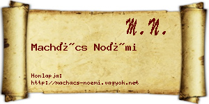 Machács Noémi névjegykártya